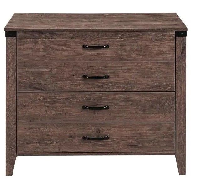 Photo 1 of Gray Brown Lateral File Cabinet with Two-Drawers