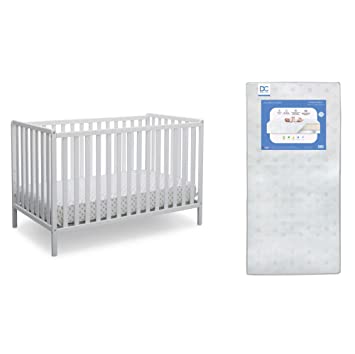 Photo 1 of Delta Children Heartland 4-in-1 Convertible Crib, Bianca White + Delta Children Twinkle Galaxy Dual Sided Recycled Fiber Core Crib
