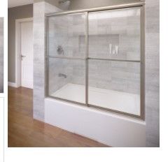 Photo 1 of  BascoBasco DLXH05A5958XPSV Deluxe Framed Sliding Bathtub Shower Door - (57"x29.5" each door  ) missing hardware
