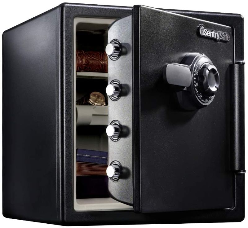 Photo 1 of **LOCKED**SentrySafe SFW123CU Fireproof Waterproof Safe with Dial Combination, 1.23 Cubic Feet, Black
