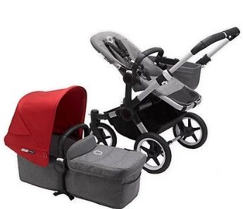 Photo 1 of **MISSING PARTS **Bugaboo® Donkey3 Mono Complete Stroller in Grey Melange/Red