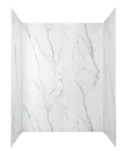 Photo 1 of American Standard Passage 32 in. x 60 in. x 72 in. 4-Piece Glue-Up Alcove Shower Wall in Serene Marble