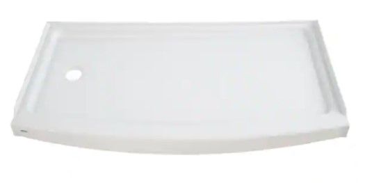 Photo 1 of American Standard ovation Curve 30 in. x 60 in. Single Threshold Left Hand Drain Shower Base in Arctic White