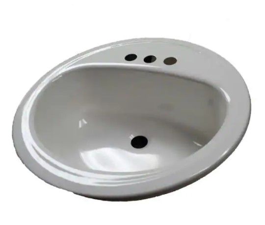 Photo 1 of Bootz Industries Laurel Round Drop-In Bathroom Sink in White