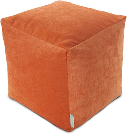 Photo 1 of Majestic Home Goods Orange Villa Indoor Bean Bag Ottoman Pouf Cube 17" L x 17" W x 17" H
