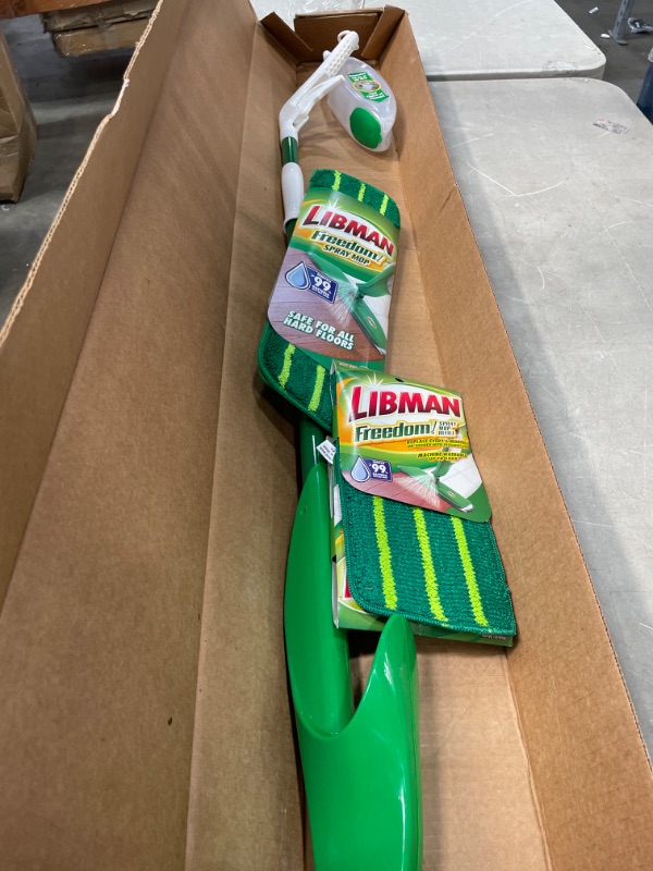 Photo 2 of Libman Freedom Kit Spray Mop, Includes 2 Microfiber Refill Pads, Green, White
