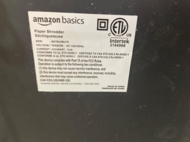 Photo 5 of Amazon Basics 24-Sheet Cross-Cut Paper, CD and Credit Card Home Office Shredder with Pullout Basket
