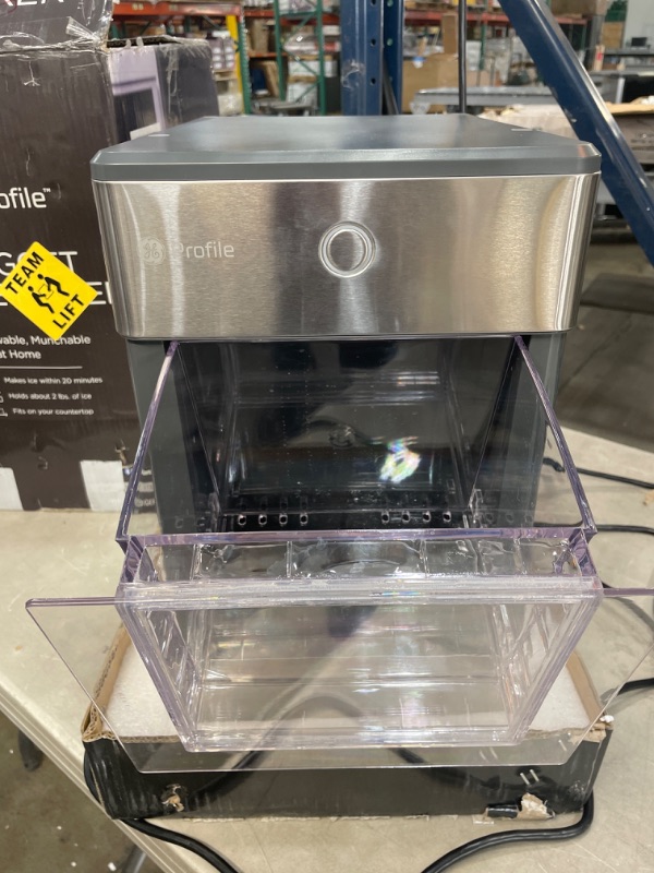 Photo 3 of **PARTS ONLY**DAMAGED**
GE Profile Opal | Countertop Nugget Ice Maker | Portable Ice Machine Complete with Bluetooth Connectivity | Smart Home Kitchen Essentials | Stainless Steel Finish | Up to 24 lbs. of Ice Per Day
