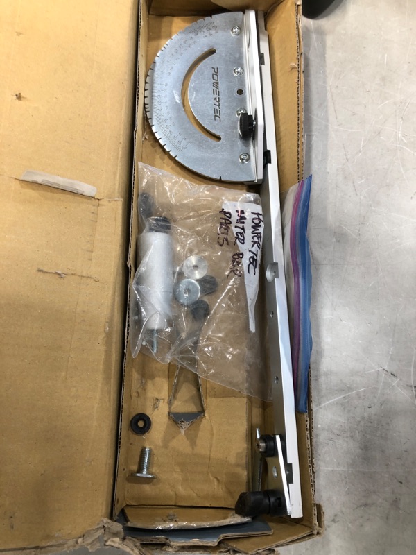 Photo 2 of ***PARTS ONLY***
POWERTEC 71391 Table Saw Precision Miter Gauge System 24” x 3” multi –track fence with 27 Angle Stops
