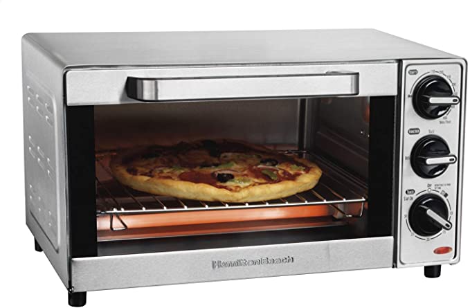 Photo 1 of Hamilton Beach Countertop Toaster Oven & Pizza Maker, Large 4-Slice Capactiy, Stainless Steel (31401)
