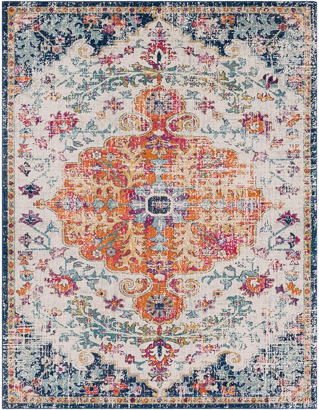 Photo 1 of Artistic Weavers Odelia Vintage Bohemian Area Rug,7'10" x 10'3",Orange/Navy