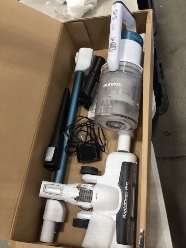 Photo 1 of Eureka RapidClean Pro Lightweight Cordless Vacuum Cleaner, High Efficiency Powerful Digital Motor LED Headlights, Convenient Stick and Handheld Vac, Essential, White