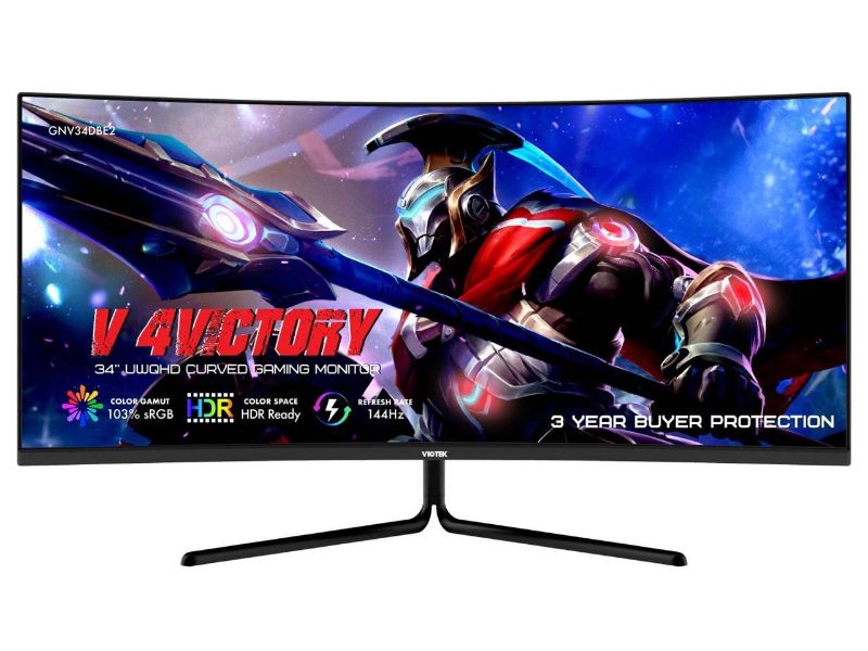 Photo 1 of Sceptre 34" IPS UltraWide QHD 3440 x 1440 21:9 Gaming Monitor up to 144Hz DisplayPort HDMI 99% sRGB 1ms Height Adjustable Black 2021 (E345B-QUT168)
