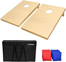 Photo 1 of goSports Solid Wood Premium cornhole Set - choose Between 4x2 or 3x2 game Boards Includes Set of 8 corn Hole Toss Bags, Tailgat