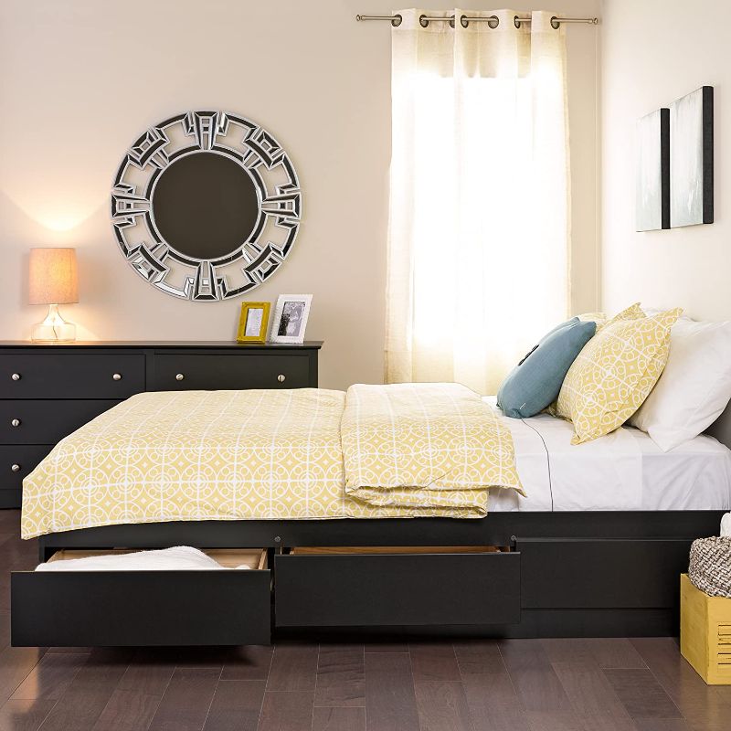 Photo 1 of **INCOMPLETE BOX 1 OF 3**
Prepac Mate's Platform Storage Bed with 6 Drawers, Queen, Black
