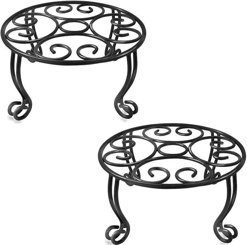 Photo 1 of **SIMILAR TO POST PHOTO**2 Pack Plant Stand 6IN Tall Indoor Outdoor for Flower Pot Metal Garden Container Round Supports Rack,11.8 Inches Black