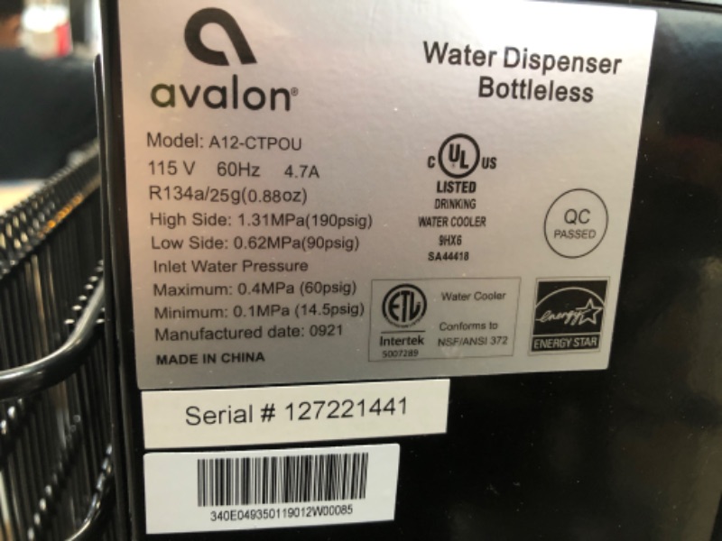 Photo 3 of Avalon A12-CTPOU bottleless Water Dispenser, Countertop, Stainless Steel
