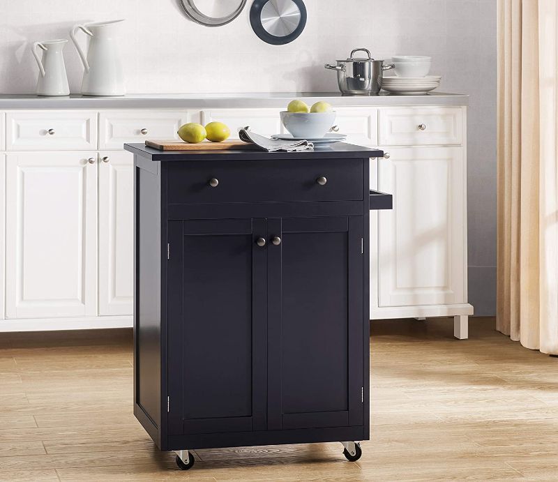 Photo 1 of 2L Lifestyle Newbury Wood Kitchen Cart, Small, Espresso
