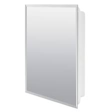 Photo 1 of 16 in. W X 20 in. H X 4 in. D Recessed Frameless Mirrored Medicine Cabinet in Mirroed Glass