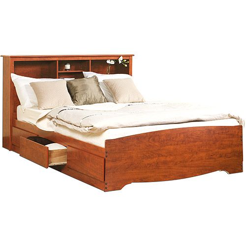 Photo 1 of **INCOMPLETE MISSING BOXES**Prepac Prepac Mate's Cherry Queen Platform Bed with Storage CBQ-6200-3K