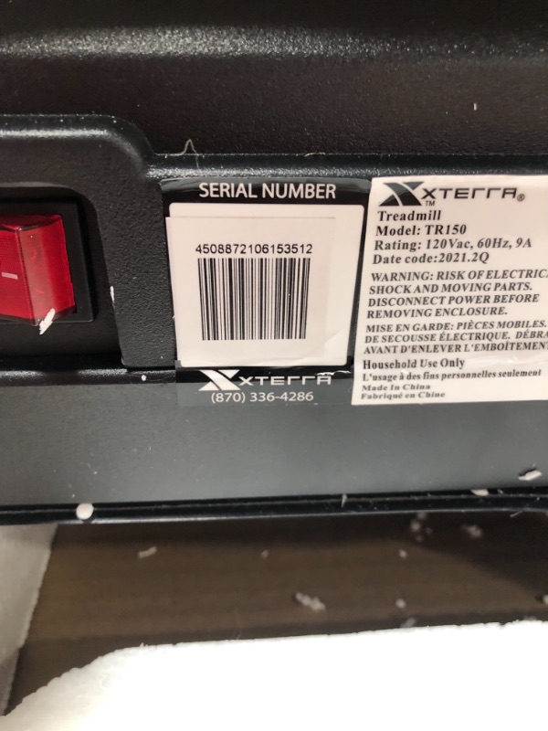 Photo 6 of **READ BELOW**XTERRA tr150 folding treadmill black