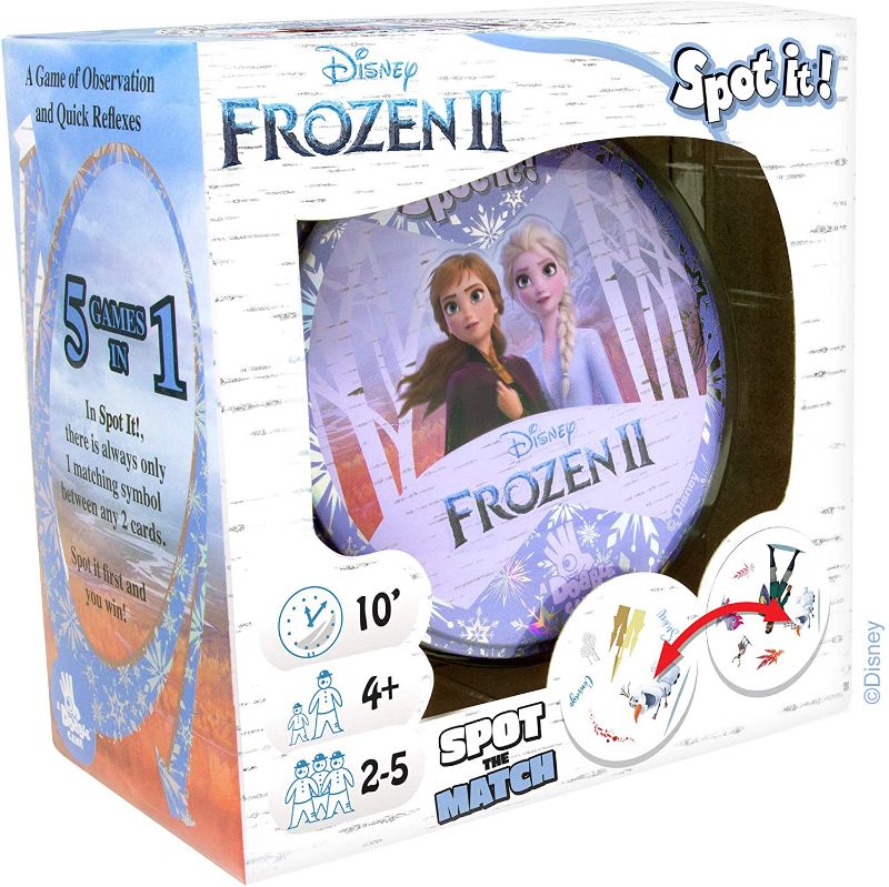 Photo 1 of Spot It! Disney Frozen II Card Game | Game For Kids | Preschool | Ages 4+ | 2 to 5 Players | Average Playtime 10 Minutes | Made by Zygomatic 12 PACK