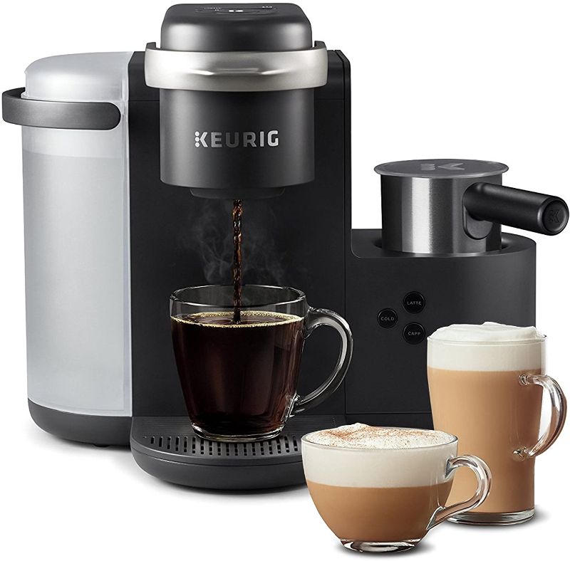 Photo 1 of Keurig K-Cafe Single-Serve K-Cup Coffee Maker, Latte Maker and Cappuccino Maker, Comes with Dishwasher Safe Milk Frother, Coffee Shot Capability, Compatible With all Keurig K-Cup Pods, Dark Charcoal