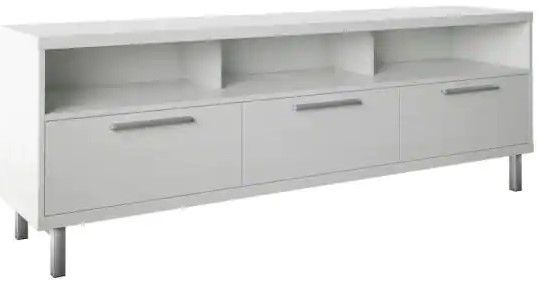 Photo 1 of *Missing Boxes*
68 in. White TV Stand With 3 Drawers Fits TV's up to 80 in.
