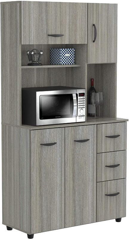 Photo 1 of *Missing Boxes*
Inval Kitchen Microwave/Storage Cabinet, Smoke Oak
Product Dimensions: 15.4"D x 35"W x 66.1"H