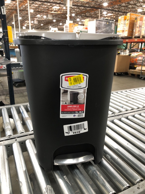 Photo 2 of *Missing Lid*13 Gal. Black Step-On Trash Can