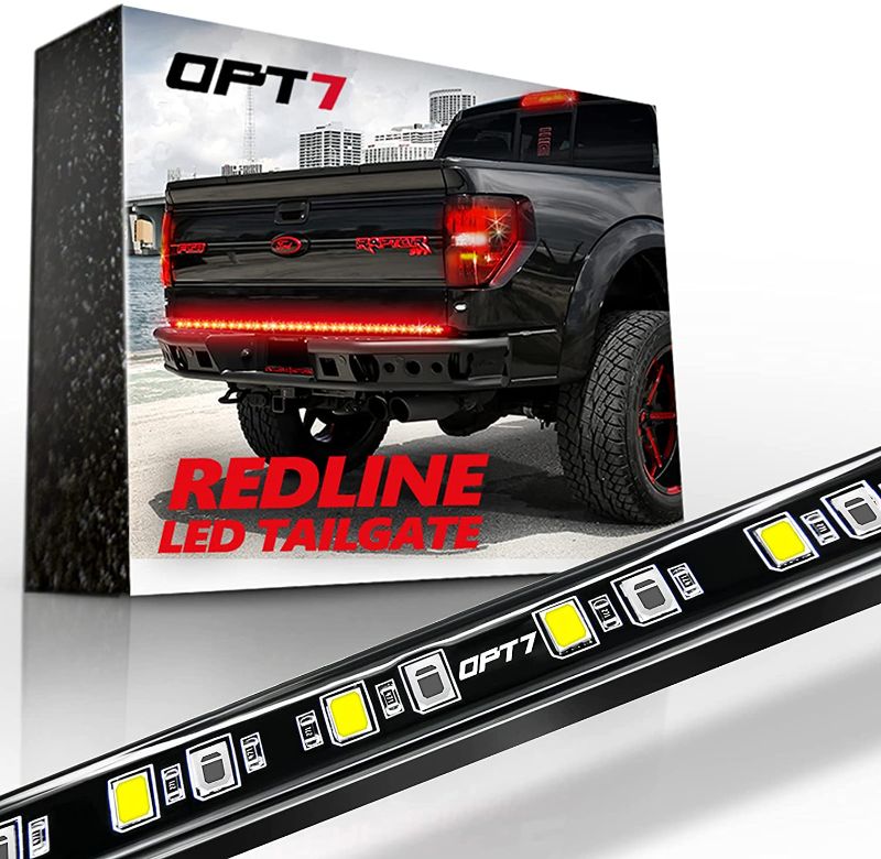 Photo 1 of OPT7 60" Redline LED Tailgate Light Bar - TriCore LED - Weatherproof Rigid Aluminum No-Drill Install - Full Featured Reverse Running Brake Turn Signal
