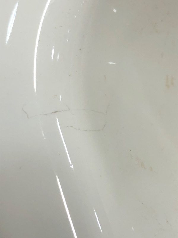 Photo 2 of (CRACKED CORNER SURFACE; MISSING ATTACHMENTS; TAPE DAMAGE) 
KOHLER K-6584-0 Iron/Tones Self-Rimming Undercounter Kitchen Sink, White