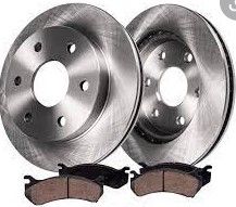 Photo 1 of (STOCK PIC INACCURATELY REFLECTS ACTUAL PRODUCTS;DAMAGED/WORN DOWN BRAKE PADS) rotors and brake pads,Unknown make/model