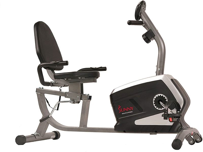 Photo 1 of (PARTS ONLY; MAJOR CRACKS; TORN MATERIAL; MISSING HARDWARE) 
Sunny Health & Fitness Magnetic Recumbent Exercise Bike