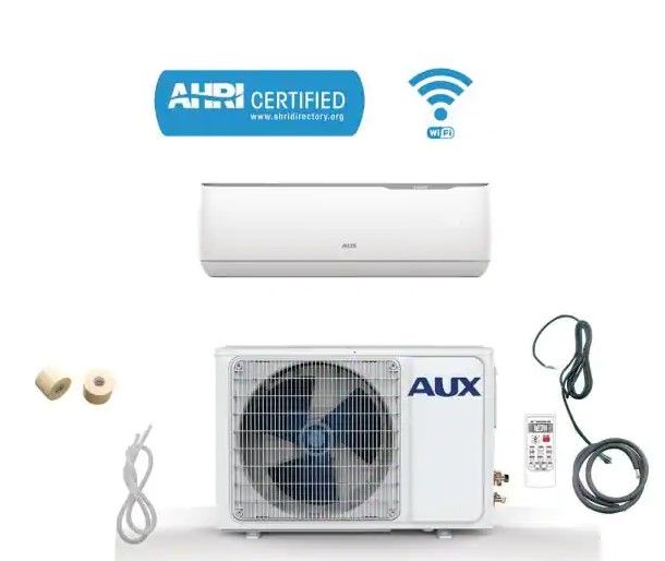 Photo 1 of 12,000 BTU Ductless Mini Split Air Conditioner with Wi-Fi, Heat Pump 17 SEER 115-Volt 1 Ton, 25 ft. Line Set, Wall Mount