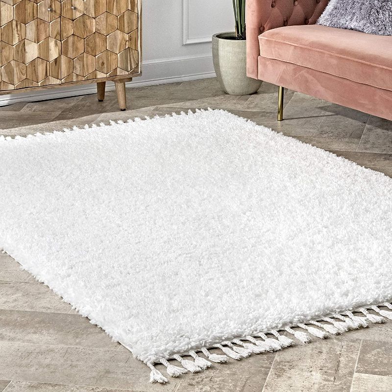 Photo 1 of nuLOOM Neva Plush Shag Area Rug, 4' x 6', Ivory
