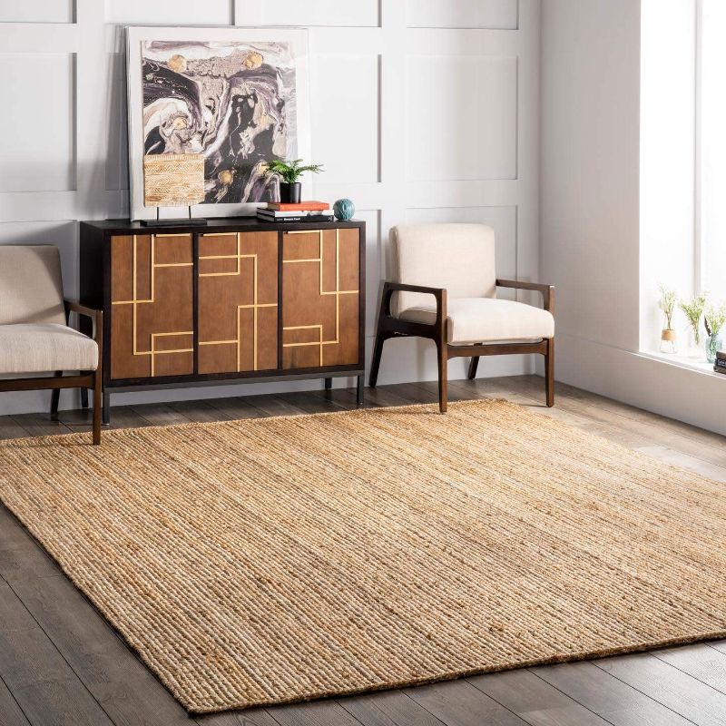 Photo 1 of ***NEW***
nuLOOM Rigo Hand Woven Farmhouse Jute Area Rug, 6 ft x 9 ft, Natural
