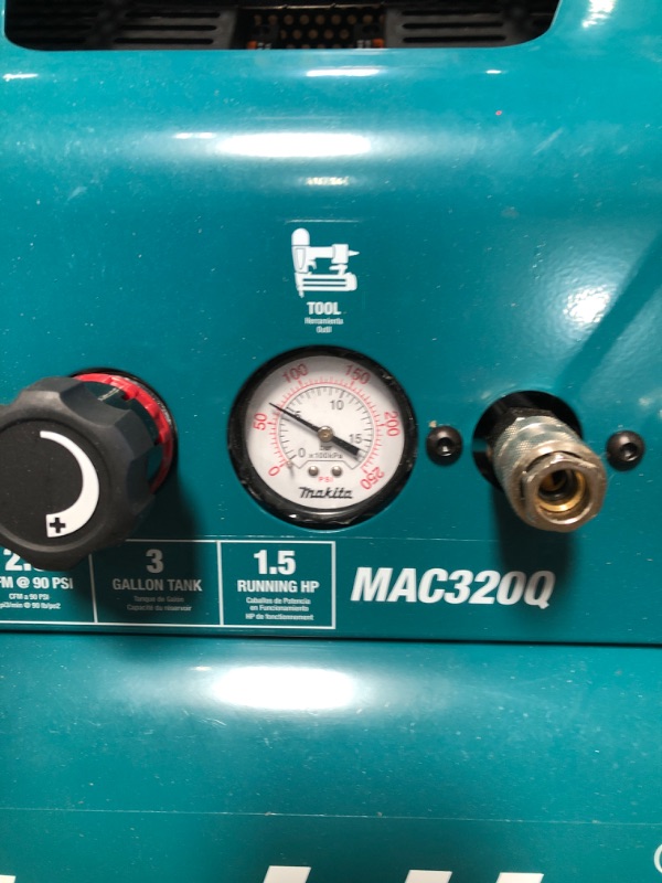 Photo 2 of ***OPEN BOX***
Makita MAC320Q Quiet Series 1-1/2 HP, 3 Gallon, Oil-Free, Electric Air Compressor
