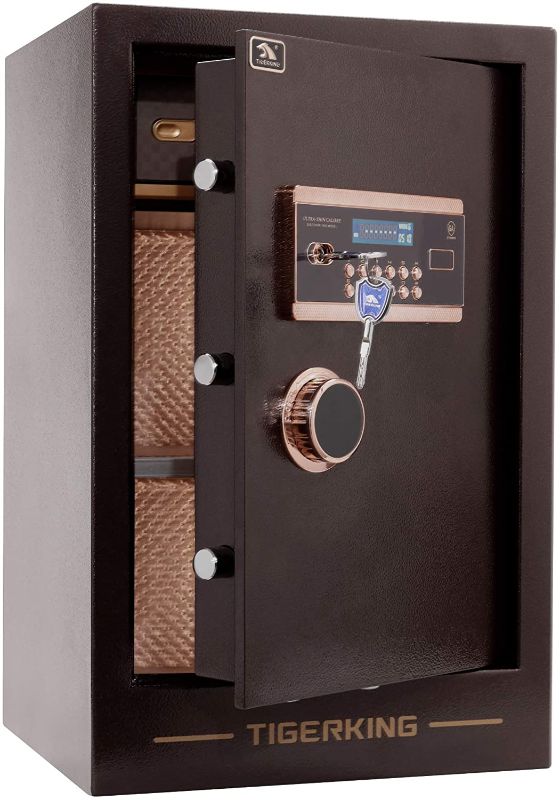 Photo 1 of ***NO KEYS / NO COMBINATION****
TIGERKING Burglary Digital Security Safe Box for Home Office Double Safety Key Lock and Password Safes 3.47 Cubic Feet