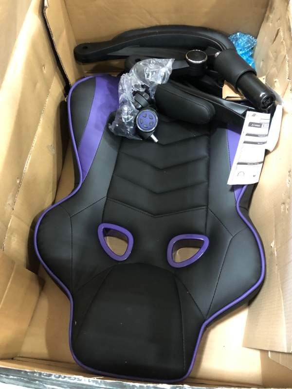 Photo 3 of ***HARDWARE LOOSE IN BOX*** RESPAWN 110 Racing Style Gaming Chair, Reclining Ergonomic Leather Chair with Footrest, in Purple (RSP-110-PUR)
