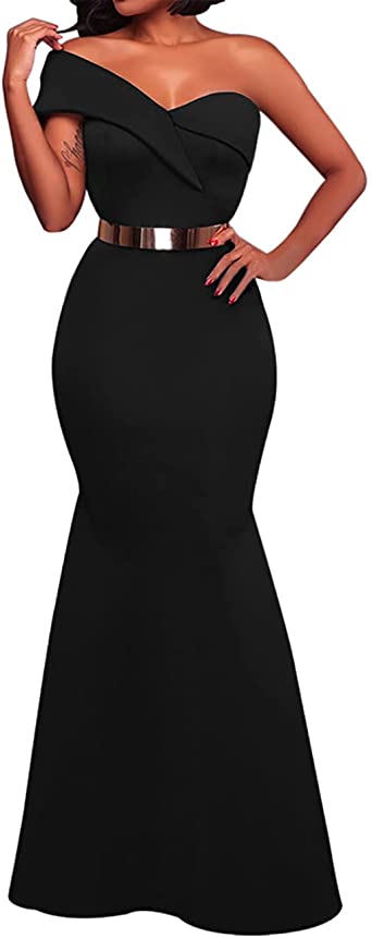 Photo 1 of ***LARGE*** MAYFASEY Women's Sexy Off The Shoulder Oversized Bow Applique Evening Gown Party Maxi Dress
