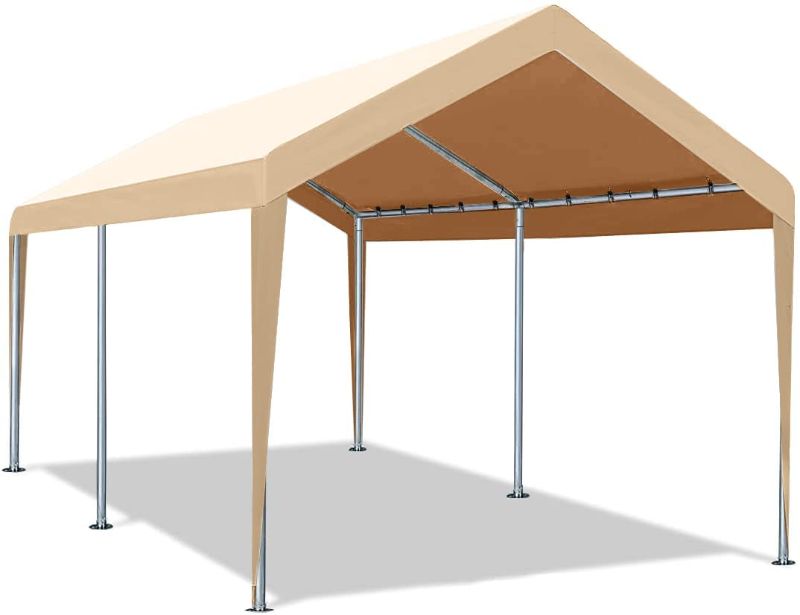 Photo 1 of ***PARTS ONLY*** Abba Patio Portable Lightweight Carport Canopy 10 x 20 ft Easy to Assemble Garage Boat Shelter Car Tent for Party, Wedding, Garden, Outdoor Storage Shed with 6 Steel Legs, Khaki
