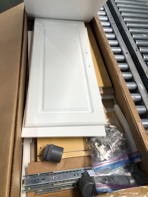 Photo 3 of ***HARDWARE LOOSE IN BOX** *Ameriwood™ Home SystemBuild Kendall Storage Cabinet, Base, 1 Drawer, 3 Shelves, White
