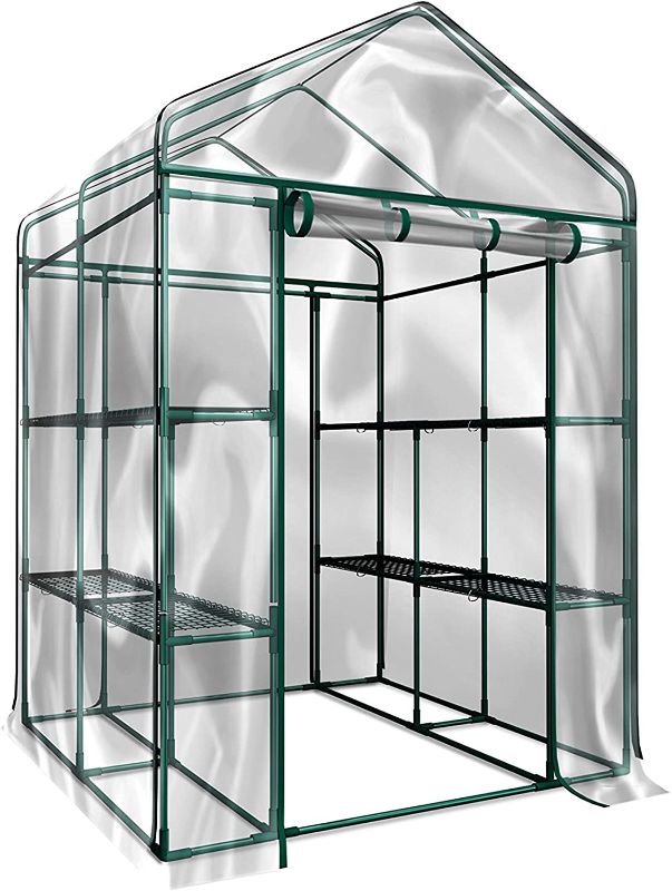 Photo 1 of  Home-Complete HC-4202 Walk-In Greenhouse- Indoor Outdoor with 8 Sturdy Shelves-Grow Plants, Seedlings, Herbs, or Flowers In Any Season-Gardening Rack
