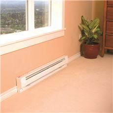 Photo 1 of ***MISSING HARDWARE*** 09954 4 X 48.3 in. 240V 1000W White Baseboard Hardwire Electric Zone Heater
