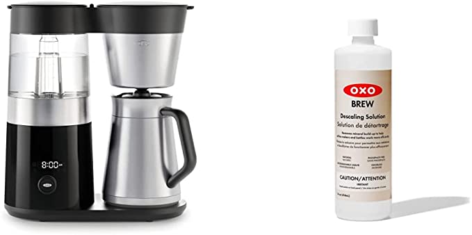 Photo 1 of OXO Brew 9 Cup Stainless Steel Coffee Maker & BREW Descaling Solution - 14 Fluid Ounce Bottle
