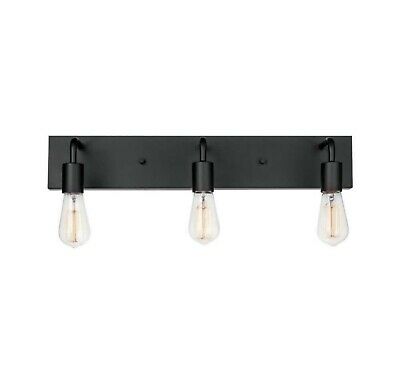 Photo 1 of Globe Electric Holden 3-Light Matte Black Vanity Light & 5 Edison Bulbs Included
