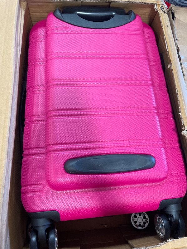 Photo 2 of Rockland Melbourne Hardside Expandable Spinner Wheel Luggage, Magenta, Carry-On 20-Inch