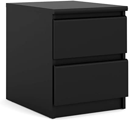 Photo 1 of Tvilum 2 Drawer Nightstand, Black Matte
