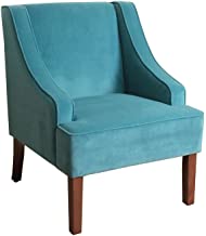 Photo 1 of HomePop Swoop Arm Living-Room-Chairs, Velvet Teal